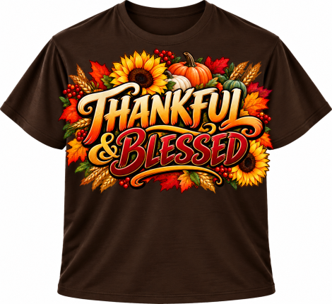 Thankful & Blessed Autumn Harvest T-Shirt