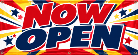 Now Open Vinyl Banner